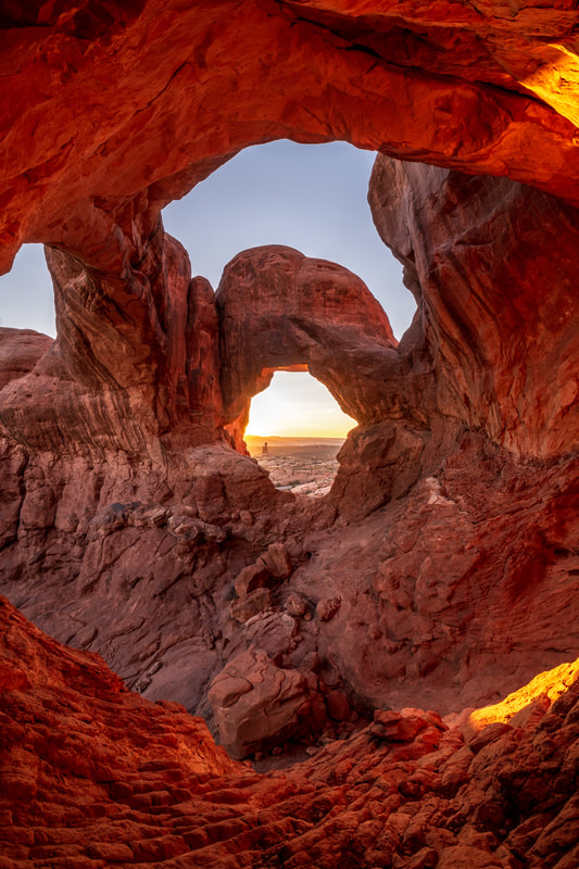 Sunset at Double Arch, Arches National Park, Moab, Utah