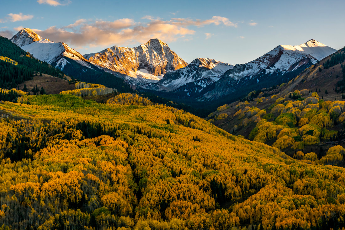 Landscape photo print, Aspen, Colorado, Capitol Peak at sunset