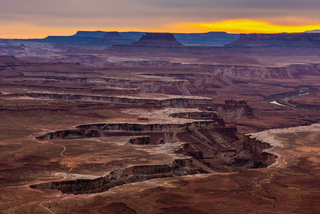 Sunset at Green River Overlook in Canyonlands National Park, Moab, Utah