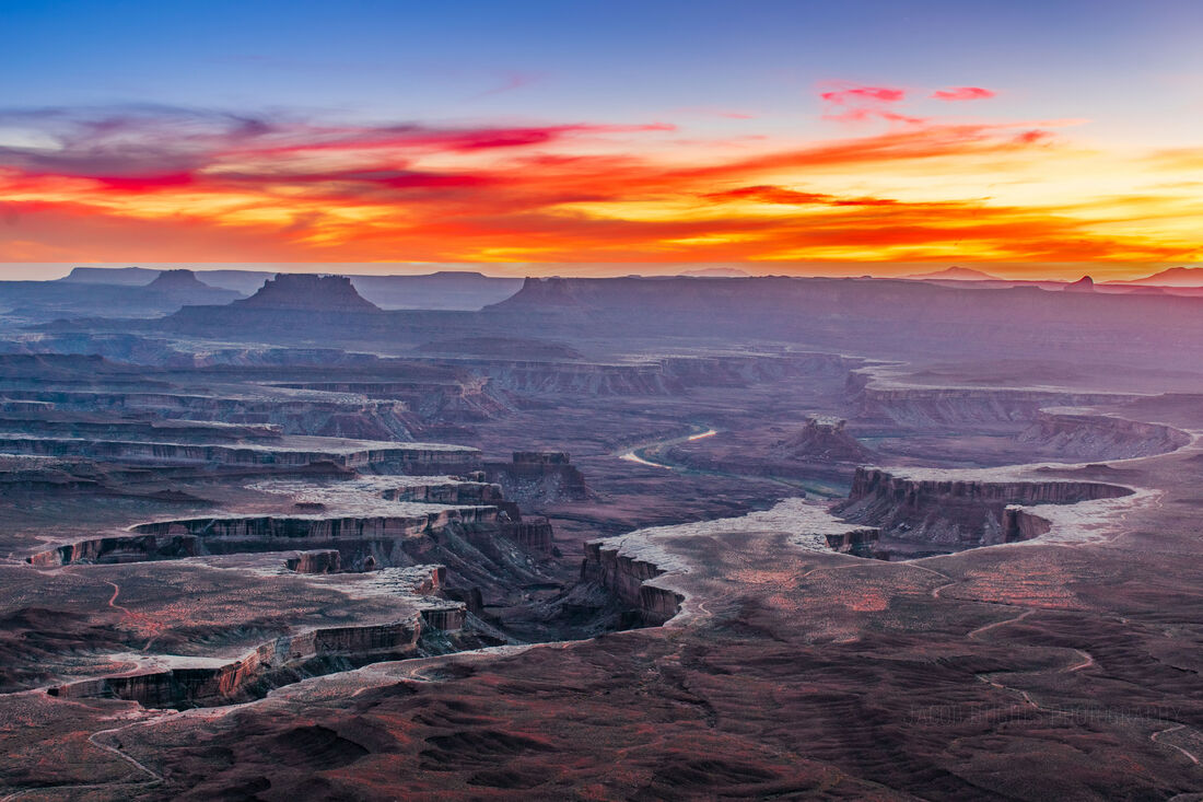 Sunset at the green river overlook, Canyonlands National Park, Moab, Utah